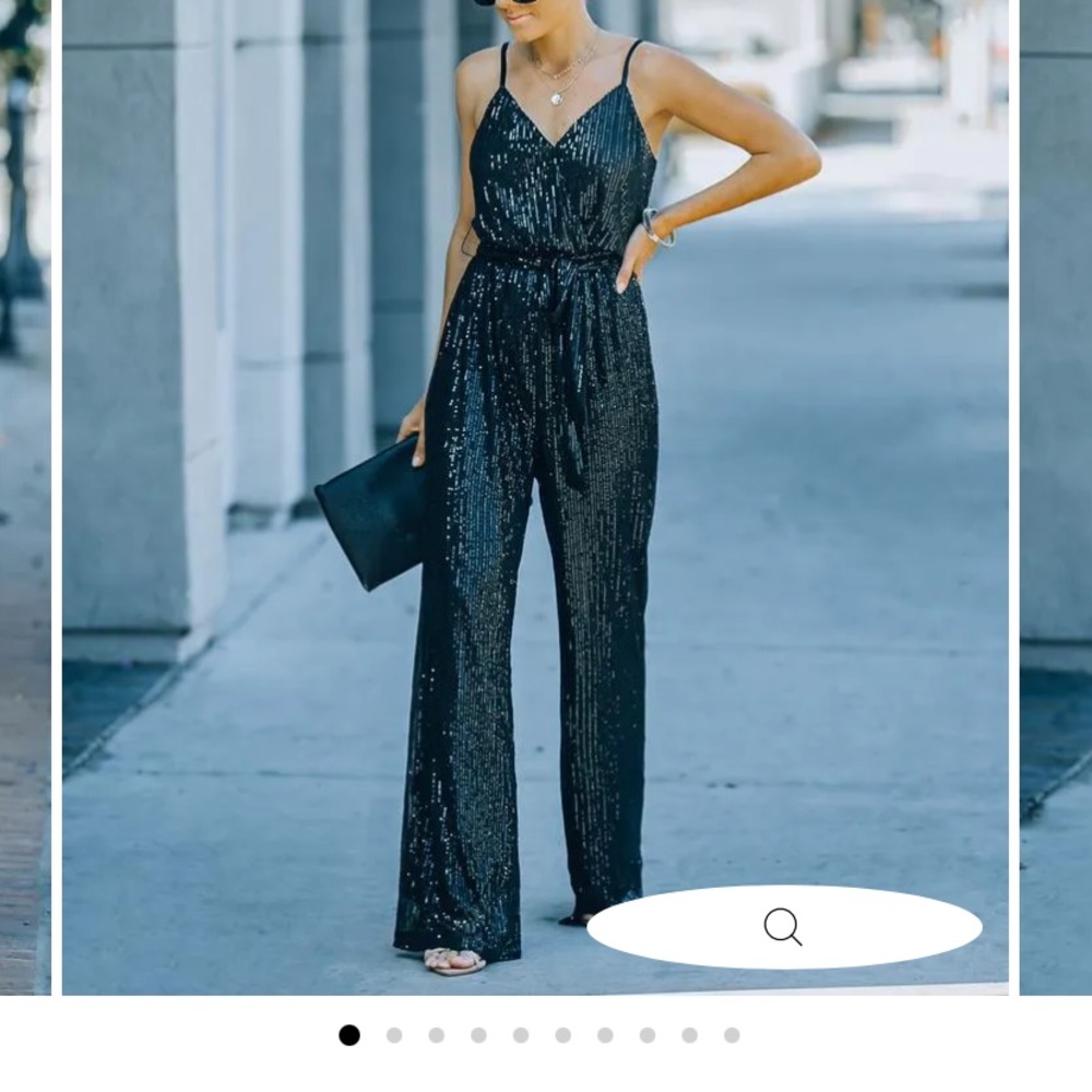 Vici STARRY NIGHT SEQUIN JUMPSUIT - BLACK